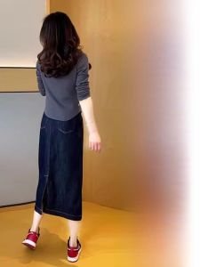 ต้น ฤดูใบไม้ร่วง 2024 สไตล์ยุโรปใหม่ เรียบหรู ลมกลิ่นหอมขนาดเล็ก เสื้อท่อนบน และ เดนิม มินิ กระโปรง ชุดสองชิ้น ทันสมัย ลำลอง