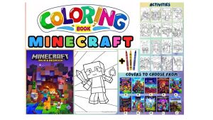 Minecraft Coloring Book for Kids with FREE Resealable Pouch Gift Ready Best Birthday Party Giveaways