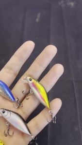 Hopeblaze 50mm 4.5g Sinking Minnow Lure 4X Treble Hook Ultralight Hard Bait for Pike Bass Trout Freshwater Inshore Fishing