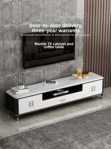 YOUJI | Luxury Marble Style TV Cabinet & Coffee Table Set