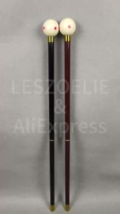 Red Dots White Cue Ball Handle Walking Cane Detachable Black Wood Walking Stick Unique Design Gift for Men And Women