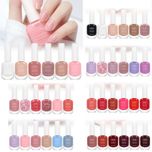 6Pcs/Set 10ml Nude Pink Nail Polish Water-Based Nail Polish Odorless Fast-DryingNo Need To Bake Suitable For All Seasons Salon