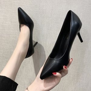 Formal High Heels Womens Thin Heel Black Professional Work Shoes 5cm Versatile Student Etiquette Interview Single Shoes