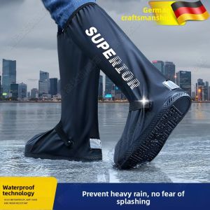 MONLEYTA | Waterproof Non-slip Thickened Rain Boot Covers Mens Womens Shoe Covers for Rainy Days Snow Proof High筒 Universal Fit