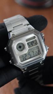 Vỏ Đồng Hồ Royale Mod 316L SS Dây Đeo Liền Khối Tương Thích Với AE1200 AE1300 WS1600 - K1 Kính Khoáng Cải Tiến