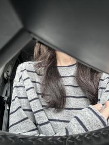 Loose Long Sleeve T-Shirt Womens Autumn Early Season Atmosphere Sensation Loose Slimming Lazy Style Color Block Striped Top