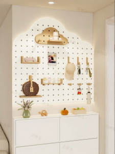 BEIQIVI | Shoe Cabinet Overhead Cloud Shape Perforated Shelf Custom Solid Wood