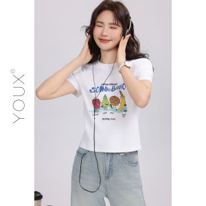 YOUXIANG | Áo Thun Nữ Thời Trang Ôm Sát In Hình