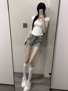 CHANGTONG | Unique Stylish French Slim Fit Short Sleeve Tshirt Women