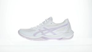 ASICS Women GEL-ROCKET 12 Indoor Court Shoes in White/Dahlia