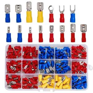 280PCS Cold Pressed Terminal Kit Includes Male Female Insulated Terminals Fork and Ring Terminals Insulation Sleeves