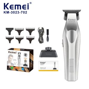 Kemei | Kemei 3023-702 Zero Gapped Cordless Hair Trimmer Professional Hair Clipper Men Barber Rechargeable Finish Hair Citing Machine