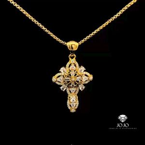 M1148 Mặt và dây chuyền nữ kiểu thánh giá đính đá cao cấp JOJO