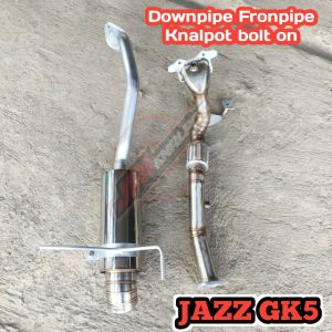 JAZZ GK5 Downpipe Fronpipe bolt on muffler AJN GT VICTORY suara full kering.