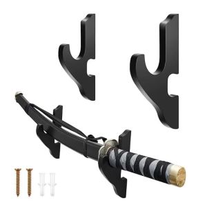 (Local stock) 1 pair of sword hook hangers 3-layer/2-layer/1-layer wall mounted Katana display hangers with padding equipped with screw weapon racks