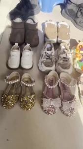 Kids Flat Shoes Soft Sole Girls Princess Shoes Mid To Large Child Choir Stage Performance Shoes Girl Silver Formal Dress