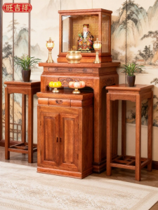 WANGJIXIANG | Solid Wood Home Buddhist Altar Cabinet Small