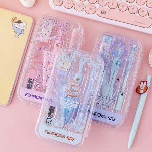 Metal Compass Ruler Set Substitute Core Exam Design Drawing Tool for Primary And Middle School Students 8-Piece Set