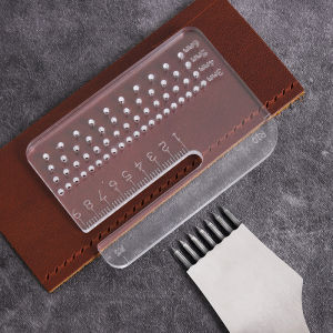 4mm Thick Transparent Acrylic Round Edge Pull Ruler Auxiliary Tool for Leather Cutting and Measuring