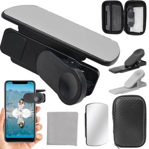 Portable Smartphone Camera Mirror Reflection Clip Kit Simple Universal Helpful Photo Shot Len Reflection Selfie Artifact/Creative Travel Smartphone Selfie Artifact