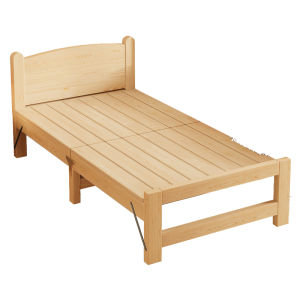 Foldable Solid Wood Office Nap Bed Construction Site Sleeping Simple Small Bed 1 Meter Home Use Adult 1.2 Meter Single Bed