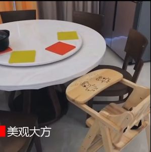 เก้าอี้ทานอาหารเด็ก วัสดุไม้สน พับเก็บสะดวก54*41*81CM