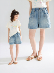MUCMUKN | Breathable Soft Denim Lace-up Short Trousers