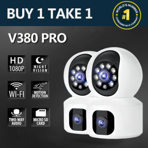 v380 pro cctv camera connect cellphone with voice calls smart home cctv outdoor waterproof 360 with night vision Light 1080P with alarm Weatherproof Video Home Monitor cctv camera package set Easy to install