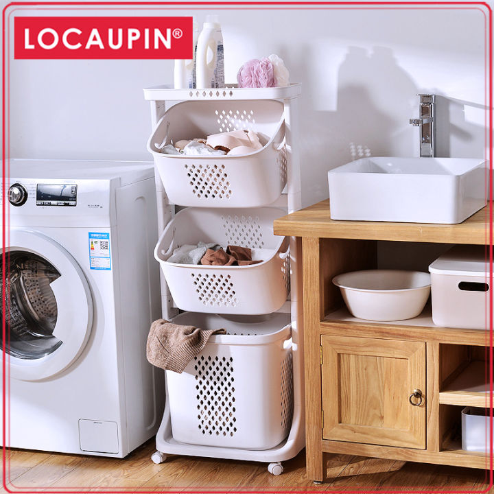 Locaupin Laundry Baskets Bathroom Storage Basket Clothes Storage Rack