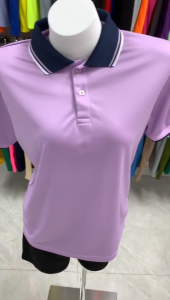 Lavender Dri-Fit Golf Polo Shirt for Men | Breathable Sportswear | Korean Style Office & Casual Wear
