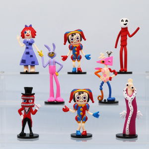 Bandai | 8pcs/set The Amazing Digital Circus Figure Pomni and Jax Plushie Doll Toys Cute Amazing Digital Circus Figure gift cake decor