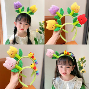 Childrens Hairband Girl Cartoon Tulip Hair Clip Baby Caterpillar Photography School Performance Funny Headband