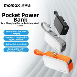 Momax | Certified Carry-on Fast Charging Built-in Cable Mini Portable Charger 5000mAh