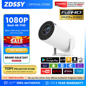 【Singapore Delivery】ZDSSY Update HY300 Pro+ 4K Mini game Projector with WiFi and Bluetooth 180° Rotation & Auto Keystone 8000 Lumens Full HD 1080P home theaterShort Throw Smart Android 11 Portable Cinema Outdoor Movie Good Sound Built-in Speaker