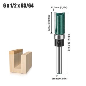 Dao Phay Gỗ 6mm Hai Rãnh Thẳng Cán 1/4 Inch Có Bạc Đạn Dùng Để Bào Và Tạo Rãnh Gỗ