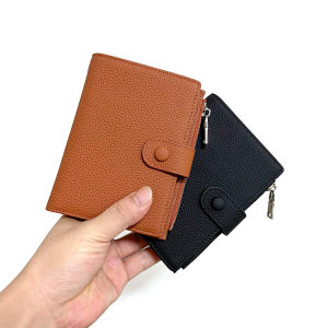 Genuine Leather Passport Holder Multifunctional Wallet Ladies Travel Ticket Holder Card Holder Dual-Use