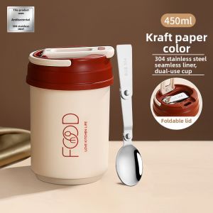 YOULUNMEI | Portable Breakfast Tumbler with Lid and Spoon