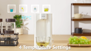MEEVIDA 3L Instant Hot Water Dispenser Small Tabletop Portable Fast Hot Water Press Type Water Purifier