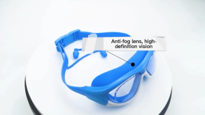 1pc Swimming childrens Kids goggles silicone one-piece earplugs HD anti-fog diving