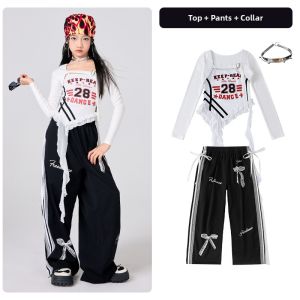 Jazz Dance Outfit Lace Butterfly Stripe