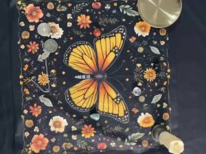 50/75cm Black Pentagram Altar Cloth Tarot Mystical Divination Tablecloth White Border Mat Waterproof Polyester Altar Cloth