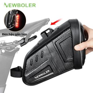 NEWBOLER MTB Đường Yên Xe Đạp Túi Chống Thấm Nước Sọc Phản Quang EVA Xe Đạp Túi Đựng Dụng Cụ Chống Mưa Xe Đạp Phụ Kiện