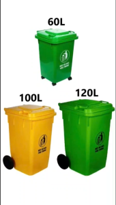 Thùng rác nhựa VIỆT NHẬT / GIA LONG - 40/60/100/120L có nắp bánh xe cỡ lớn công cộng 5342/5/6/7