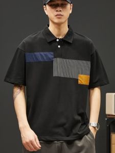 Áo Thun Nam Cổ Polo Tay Ngắn Mùa Hè Thoáng Khí Rộng Rãi Đa Năng Màu Tương Phản Thời Trang Thanh Lịch Cho Nam Trung Niên