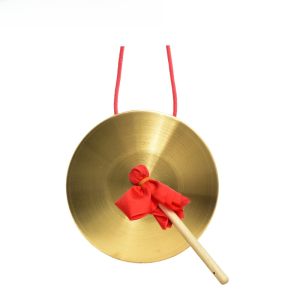 Pure Copper Color Drums Performance Props Flood Warning Hand Drums Traditional Chinese Musical Instruments Cultural Toys