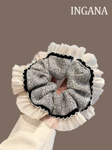 ยางรัดผมตาข่ายสไตล์ฝรั่งเศส หรูหรา หวาน สุดเก๋ ยางรัดผมทรงหัวกลม ยางรัดผมด้านหลังศีรษะ ยางรัดผมด้านหน้าที่ประณีต