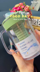 Ca kính có khay lọc dung tích 1500ML bình đựng nước pha trà nhựa Việt Nhật dày dặn cứng cáp My Home DN101