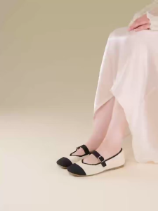 YOTO New Women Mary Jane Knit Flats Two-Tone Round Toe Buckle Strap Comfort Casual Daily Shoes