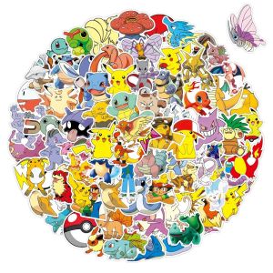 Takara Tomy | 50/100Pcs Pokemon Stickers Kawaii Pikachu Skateboard Bicycle Guitar Laptop Kids Waterproof Stiker Toys Gift