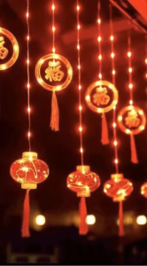 Dây Lồng Đèn Led Chữ Phúc Trang Trí Tết Gồm 5 Lồng Đèn Và 5 Chữ Phúc Dài 4M